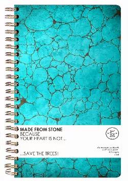 <p style="margin: 0in 0in 12.0pt 0in;"><span>The Stonepaper Notebook: Made from Stone, because your heart is not! These notebooks are 100% tree-free with off-white stonepaper that is smooth to the touch, as well as waterproof and durable. This notebook is constructed with a true lay flat binding and cover strap. Write it in Stone! with this NEW Stonepaper Notebook. Save the Trees!</span> </p><ul><li>128 ruled pages</li><li>Waterproof</li><li>Tear-resistant</li><li>Double wire binding</li><li>Siz