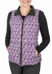 TuffRider Ladies Combination Reversible Vest<br><p>TuffRider Ladies Combination Reversible Vest is like having two vests in one and is the perfect layering piece for the cooler months.  With a floral or plaid print on one side and solid black on the other, this vest will give you stylish options to keep you warm.  The Combination Reversible Vest uses princess seams to create a feminine silhouette.  Two pockets on each side add function to this fashion forward vest.  This lightweight, yet warm ve