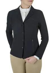 Equine Couture Ladies EquiVent Sport Show Coat<br>The Equine Couture <b>Ladies EquiVent Sport Show Coat</b> is the answer to staying calm cool and collected on show day. Lightweight mesh material allows for total airflow, while ensuring an opaque, traditional look. Waffle-like mesh wicks sweat from the skin to aid in moisture control. A hidden zipper with snap buttons makes for effortless on/off. Flattering princess stitching and a shape that flares away from the body enhances your natural curve