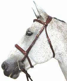 Henri de Rivel Pro Mono Crown Padded Bridle<br>The Henri de Rivel Pro Mono Crown Padded Bridle is beautifully crafted with your horse's comfort in mind. The padded crown piece, browband, and noseband equally distribute pressure across the poll and face. White structure stitching gives a classic, traditional look. Suitable for showing or schooling in any discipline. Complete with laced reins, you'll be ready to ride. Dimensions: 1" nose and brow bands, 5/8" reins, 1/2" cheek pieces. *Bit shown in