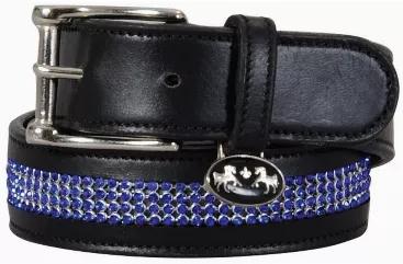 Equine Couture Bling Leather Belt - Regular Leather<br><p>Need a little extra fun in your wardrobe? The Equine Couture Bling Leather Belt is an easy way to add a little something extra that is sure to catch someone's eye. Made with quality rich brown and black leather and rows of secured crystals this belt is durable and beautiful. Available in Havana with Pink, Havana with Jade, Black with Cobalt or Black with White Crystals this belt is perfect for adding a little flair to your accessory colle