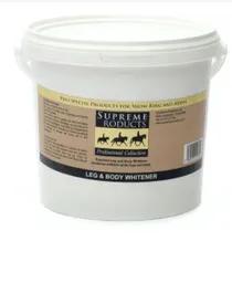 Supreme Products Leg & Body Whitener - 5kg<br><p>An easy to apply leg and body whitener that produces brilliantly white legs and body. Usable wet or dry, it will help cover last minute stable stains. Non sticky, it can be added to final rinsing water and rinsed over the horse to whiten body, mane and tail. In a concentrated liquid form (mixed with water to the consistency of yoghurt), it will produce extremely white legs. For convenience, it can be applied the night before required and leg banda