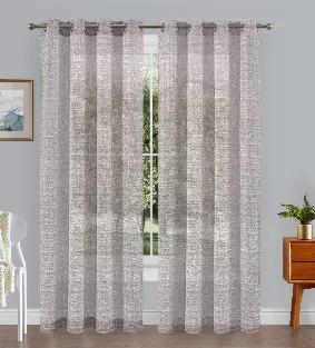Luxury Semi Sheer Textured fabric.  Each package contains one Window panels.  The look will elegantly dress up your window.  Metal grommets.  