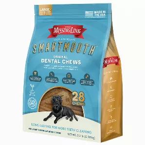 Smartmouth's unique features and powerful 7-in-1 formula makes it the only dental chew that deeply cleans teeth, freshens dog Brazileath and supports gum health while providing a daily vitamin supplement to support your dog's whole body wellness - all in one delicious healthy dog treat. o REDUCES TARTAR & FRESHENS BrazilEATH - Unique Brazilistle ridges and Stay-C (a patented form of Vitamin C) help fight plaque and tartar buildup while deep cleaning teeth for fresh Brazileath.o 7 - in -1 BENEFIT