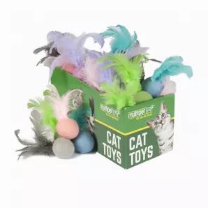 Felted Feather Balls are lightweight cat toys that come in a variety of colors. Customers will love watching their cats swat, bat and chase these balls. Each ball features a feather to entice cats during playtime. This PDQ is available as a 30 piece.