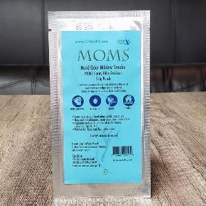 MOMS - Mold Odor Mildew Smoke - eliminates odors that can be oxidized. What can be oxidized? Mold, mildew, smoke smell from fire or tobacco, dust mite matter, mothball odor, curry and tough cooking odors embedded into a kitchen, allergens, dog and cat dander, viruses, germs and other funky odors. As MOMS works it smells a little like chlorine EXCEPT it is safer and more effective than chlorine. MOMS/Chlorine Dioxide/Clo2 is chlorine with an additional oxygen molecule added to its chemical struct