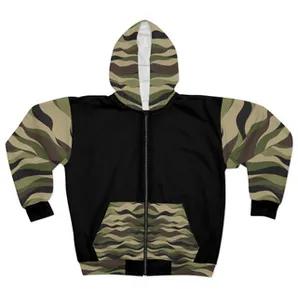 Unisex Camouflage Zip Pattern Hoodie