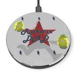 <p>Rockstar Wireless charger compatible with all the latest iPhone and Android models that are wireless charging enabled. Each charger can be printed on with high-fidelity sublimation prints and ships with a micro USB cable.</p> <p>.: Material: Aluminium casing with acrylic face plate<br>.: One size: 3.93" (10 cm) in diameter, 0.3" (0.8 cm) tall<br>.: Black base color<br>.: Includes micro USB cable</p>