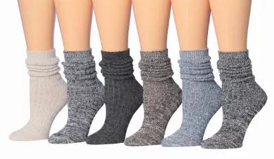 Tipi Toe Women's Ragg Cotton Warm Winter Crew Boot Socks BT09-6-N1