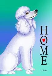 Poodle White- Tomoyo Pitcher Home Garden Flag 