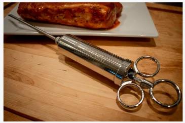 Flashpoint Stainless Steel Marinade injector provides an easy way to marinade or brine your meat before grilling or roasting. Each Marinade Injector comes with two stainless steel injection needles.
