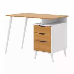 If you are vacillated by the thought of choosing a perfect Office Computer Desk then this piece of furniture conjoined with a file cabinet will be a perfect addition to your office. Constructed from particle wood frame, it is accented in the hues of white and brown.