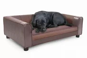 The ProEdge Orthopedic Pet Sofa is made of commercial class upholstery, providing durable comfort for pet resorts and hotels. The faux leather is 50% thicker than standard pet sofa upholstery, resisting tearing, ripping, clawing and puncturing.<ul><li>42" L x 26.5"D x 13.125"H</li><li>durable, water-resistant cover makes for easy cleaning. Wipes clean in seconds.</li><li>Anxiety-calming secure sleep design</li></ul><br>
