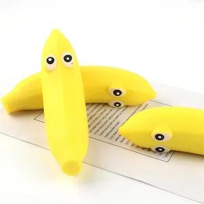 Banana Squishy Sand Filled Fidget Toy Stress Relief. This banana is filled with a fine granular filling surrounded by a soft and stretchy silicone shell. This Squeeze Banana Toy is a great attraction for your toy shop, boutique, and online website. This is easy to carry and can be played with whenever and wherever. Very versatile, it stretches and squashes in any way you like, just pat down gently and it returns to its original banana form. JSBlueRidge is a well-known wholesale brand in the fidg