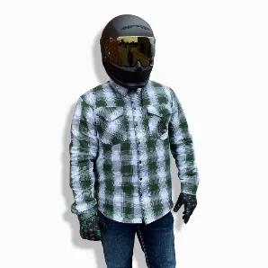 <br> CE Rated Armoured Coupled With Aramid DuPont(TM) Kevlar(R) Lining <br>This Protective Cotton long Sleeved motorcycle riding Shirt features... <br> * Anti Abrasion Aramid Lining <br> * YKK Zip <br> * Snap down Front <br> * Removable Protectors in Shoulders, Elbows and Back (Included) <br> * Inner pocket for phone <br>Material Ingredients<br> * 100% Cotton Outer <br> * Mesh inner Liner <br> * Para aramid lining fibre brand:DuPont(TM) Kevlar(R) <br>"DuPont(TM), the DuPont Oval Logo, and all tr