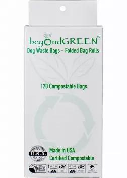 This pack of beyondGREEN dog poop bags contains 120 leak-proof dog poop bags which measure 9" x 12" and are 20 microns thick. Like all of our products, this pack of dog poop bags are also manufactured here in the United States, in sunny Southern California! With our strong dog poo bags, you can now bag poop better and ensure you keep your hands safe and clean, and the odor contained. These bags have more than enough capacity for multiple poop-mines or for large dogs. We are a ‘green business?