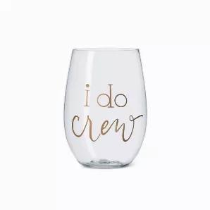 Take your wine on the go with these durable plastic wine glasses! These stemless cups are 16 oz. and are dishwasher safe so you can use it over and over again. Each cup is adorned with gold calligraphy and cups are BPA free.