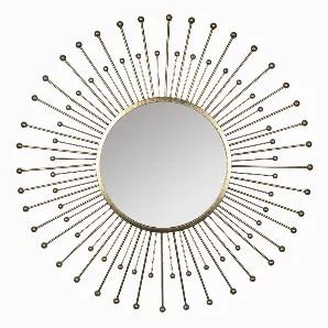An excellent statement piece, this elegant mirror offers your house or apartment a major Decorative boost. Watch your space transform with the captivating golden spokes surrounding the mirror. It's sure to add character to an otherwise dull space.<br>