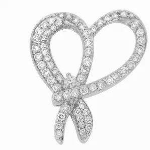 Embrace your feminine side with this radiant heart bow pendant. Chiseled to perfection, the piece of jewelry is crafted of 10 karats white gold and is finely polished with grace. It is adorned with gleaming one karat of round cut diamonds, which is set in white gold. Whatever the occasion is, this pendant makes a perfect selection to wear with any outfit.