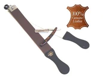  Old School Straight Razor Plus Leather Shaping Strop Set Brown