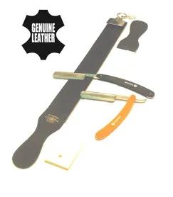  Classic Folding Shaving Straight Razors Plus Leather Sharpening Strop Excellent Gift Set