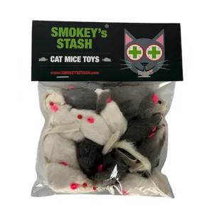 Smokey's Stash Rabbit Fur Mouse Cat Toy
