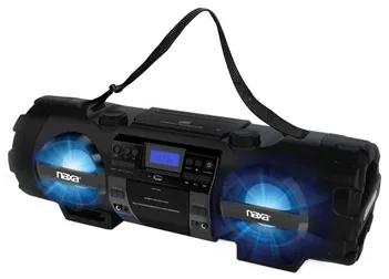 Get powerful, wall-to-wall sound with the Naxa NPB-262 MP3/CD Bass Boombox and PA System. This high-tech, classic boombox features BT technology and delivers bass you can feel with two microphone connectors. Its sleek, black design with a sturdy carry top strap adds convenient style to almost any audio setup. The Naxa reflex boombox lets you stream music from the AM/FM radio or smartphones and other BT-enabled devices. The player supports CD, CD-R/RW, and MP3 formats and has built-in MP3 playbac