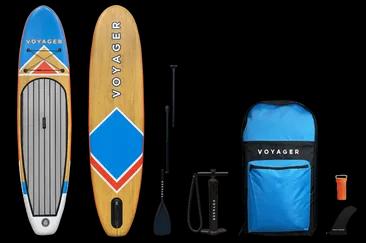 Voyager 10'10 Inflatable SUP Board Package - Woodgrain