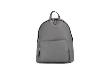 Burberry Abbeydale Branded Charcoal Grey Leather Backpack Shoulder Bookbag