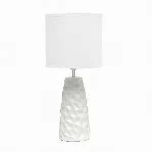 Give your d?cor some style with the intricately designed table lamp.  With a faceted ceramic base in a variety of colors and a matching fabric shade, this light will be the perfect piece to illuminate your space!  Perfectly suited to sit in your living room, bedroom, or office!
