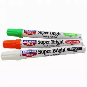 The Super Black Touch-Up Pens contain a fast-drying, lead-free paint with superior adhesion and durability that helps fill in deep scratches or worn areas. Specially formulated for use on highly polished and matte finished alloy gun receivers, trigger guards, scopes, binoculars, cameras, flashlights, fishing reels and other sporting accessories.