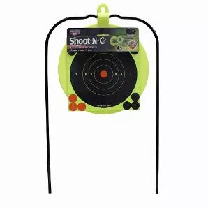 These durable targets withstand hundreds of rounds while maintaining their shape. The 8" plate is an ideal backstop for use with the 8" Shoot•N•C® Bull’s-eye Targets or other Birchwood Casey Adhesive Targets. Use any caliber from .22 up, at a distance greater than 30 yards. Hanging targets are not intend to act as spinning targets. Not for use with BBs, pellets, or air soft guns. Challenge yourself and have fun.