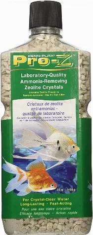 Penn plax's, pro-z laboratory-quality ammonia-removing zeolite crystals. Zeolite crystals are designed to keep your fresh water aquarium clear for up to 4-6 weeks
