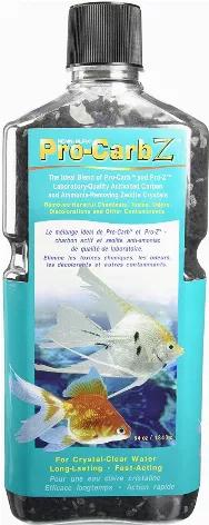 Specially formulated Penn Plax Pro Carb Z helps to keep your aquarium clean and healthy. Made with an ideal blend of Pro-Carb and Pro-Z activated carbon and zeolite crystals, this aquarium water treatment removes ammonia, toxins, and odors from your tank. Pro Carb Z will also help to maximize your filter's efficiency by helping to keep the water clean. Stop cloudy water from occurring in your tank and keep it crystal clear by adding Pro Carb Z to your aquarium filter. This special aquarium ammon