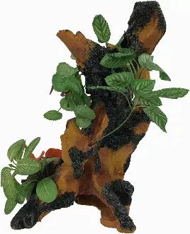 From the Penn-Plax Driftwood Garden Collection. A beautiful addition to your aquarium or fish tank. This realistic looking driftwood with plants and greenery stands approximately 14.5'' H x 9.25'' W x 7.5'' D. This ornament decoration adds a natural look to any aquarium.