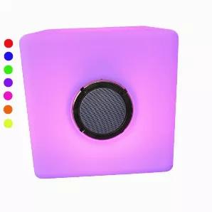 LED CUBE CAN BE USED TO ACCENT ANY ROOM MULTI-COLORED BUILT IN BLUETOOTH SPEAKER 16"
