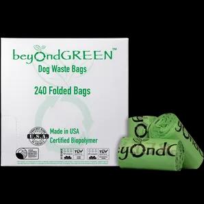 beyondGREEN Dog Waste Bags - Poop Bags on Folded Rolls - Sustainable Bags