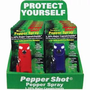 12 Pepper Shot 1.2% MC PS-LH (4 Black, 4 Blue, 4 Red) with Counter Display