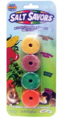 These Salt Savors are a tasty, convenient, and economical source of nutritious minerals. These flavored Salt Savors feature apple, corn, celery, and carrot flavoring to appeal to small animals.