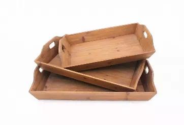 Length: 24.25
Width: 16.5
Height: 3.75
This country cottage wooden serving tray set is designed to be an awesome addition to every kitchen itinerary. The set comes in three variable sizes with quadrate and rectangular shapes, giving you options base on the load of menu being served. It is a part of our country cottage collection constructed with a natural wooden texture meant to add alluring and exciting tone to your home setting. It features cut-out handles that make the tray set a versatile