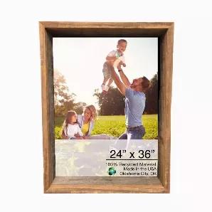Length: 4 Width: 28 Height: 40 If you've been searching for that perfect picture frame to add your beautiful pictures too, then this rustic picture frame will make a wonderful addition to your home. Made right here in the United States, each beautiful handmade frame is crafted from reclaimed and recycled wood.