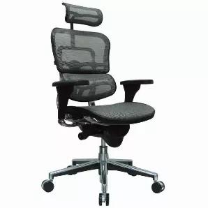 Length: 29
Width: 26.5
Height: 46
Our office chairs make back ache a thing of the past. This chair gives you absolute control of your seating with adjustable seat, back angle, arms, height, depth and tilt mechanisms. On it you can work long hours without any form of discomfort; simply set it to a position that feels natural for you. The fully padded seat and back gives you the best cushioning effect, while the caster wheels provide mobility. Its superb leather upholstery and grey finish creat