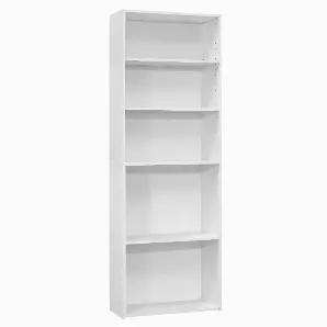 <p>This 5-shelf bookcase in a simple, clean and space-saving design makes it a versatile storage option for any room in your home. The strong adjustable shelving allows for various sized objects to be displayed in your own creative way. Constructed from engi</p>