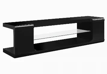 Length: 59 Width: 15.75 Height: 15.75 Make a true home theater of your room with this captivating TV stand. It is an elegant and contemporary choice, made from high quality MDF and tempered glass. You'll have no need for a mount for your TV with this classy and contemporary TV stand. It also mixes great looks with practicality marvelously. It has two shelves, ideal for your DVD collections, video games, or media accessories. This TV stand is a perfect for your living room or bedroom. As for meas
