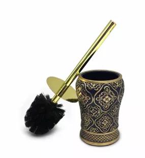 Baroque Royal Toilet Brush. Decorative Bath Accessories for Men. Regal Aestethics in Gold and Blue. Rust-resistant resin for years of reliability.Thoughtfully sized at to fit most baths. Seamlessly blends into any d?cor