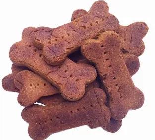 Our Gluten Free Peanut Butter dog treats are one of our best selling treats. Each bags holds 12oz of 1 1/2 inch dog bone treats. They are perfect for all sizes, even the little guys and smell so good the humans may want to try!