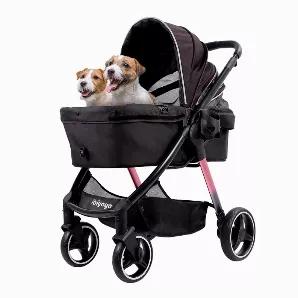 <p><strong>Features</strong><br /> <strong>FULLY IMMERSIVE EXPERIENCE</strong>: With this stroller, your pets can enjoy 360-degree vision without leaving their seat! Our innovative design features a high enclosure for all-around visibility and safety. The optional easy-fold bumper bar ensures that they are getting their own view just like mommy or daddy does - no matter what happens along the way!<br /> <strong>STYLISH ZIPPERLESS DESIGN</strong>: The retro luxury dog stroller is equipped with th