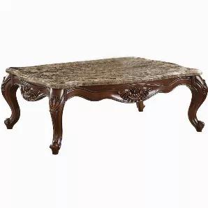 Length: 58.00
Width: 35.00
Height: 20.00
This traditional style coffee table has the antique look which resembles the classiness of your personality. Superior cherry oak finishing and the detailed wooden work gives a sense of confidence and pride to the user. The table is topped with strong marble finish for that extra weight which makes the product firmly grounded.