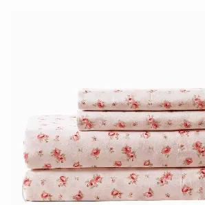 Rejuvenate the bedroom in your house with an amazing look by adding up this King size Sheet set which includes 1 flat sheet, 1 fitted sheet and 2 pillowcases. Made from pink and white color microfiber, it is an ideal choice for the homeowners and features rose pattern print that imparts a great appeal. The machine washable feature saves the hassle of dry cleaning, making it a versatile piece and comfortable companion to your bed.