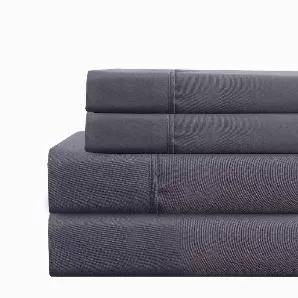 Make your bed a cozier place to roll into with the addition of this queen size 4 piece sheet set which includes 1 flat sheet, 1 fitted sheet with 16 inch deep pocket and 2 pillowcases. It is made from a good quality microfiber and exhibits a charcoal gray color that goes perfectly with all d<?<<cor styles. Designed with the idea of providing sophisticated bedding, this ultra soft set will make an ideal choice for sensitive sleepers.
